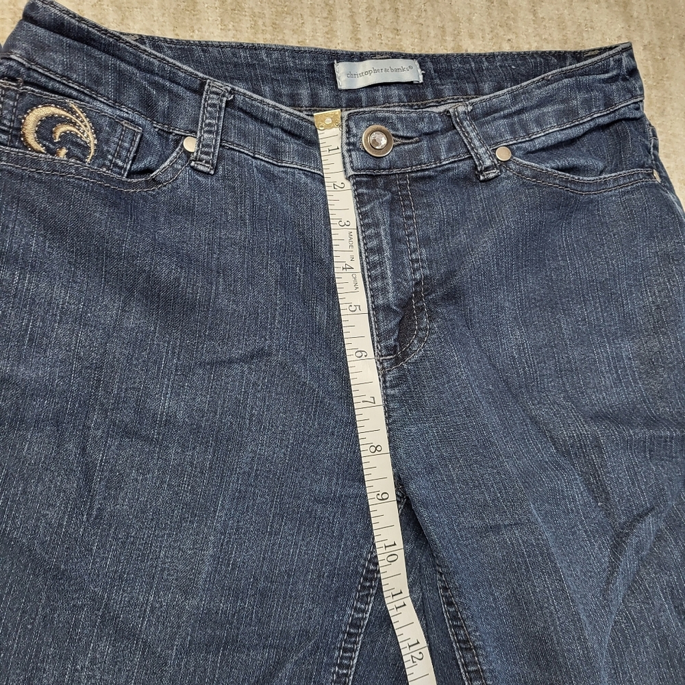 Christopher & Banks embellished boot cut mid-rise jeans - Picture 8 of 10